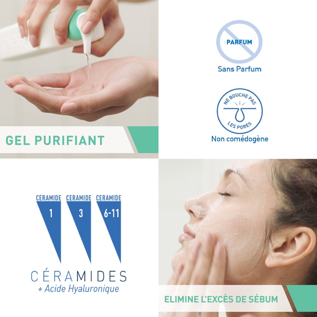 CeraVe Gel Moussant Nettoyant Peau Normale à Grasse | 236ml