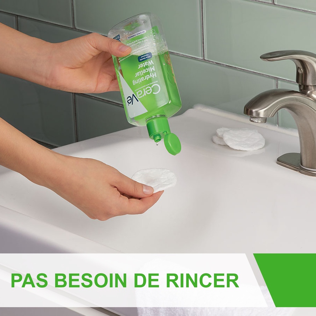 CeraVe Eau Micellaire Démaquillante Hydratante Peau Normale à Sèche | 295ml