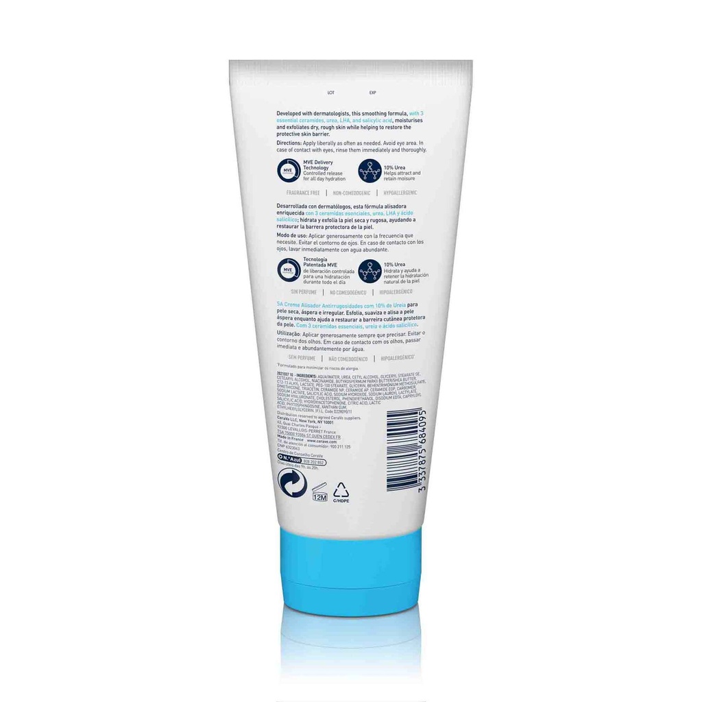 CeraVe SA Crème Anti-Rugosités Peau Sèche et Squameuse | 177ml