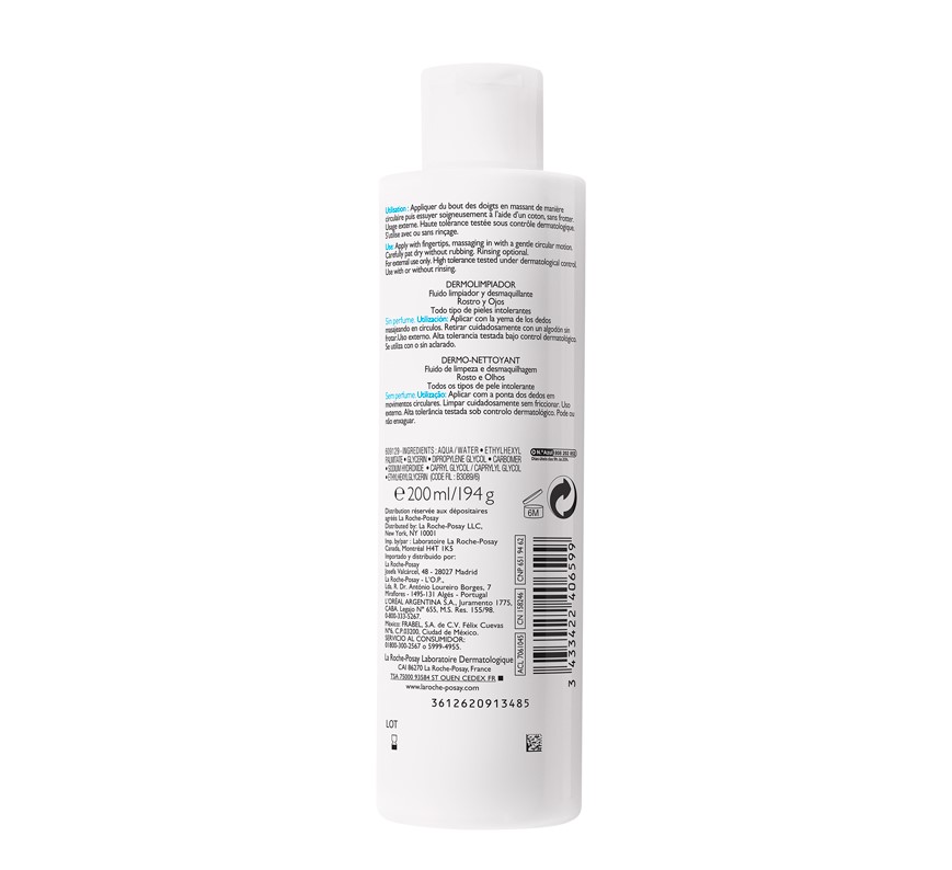 La Roche-Posay Toleriane Dermo-Nettoyant Fluide Démaquillant Peau Intolérante | 200ml