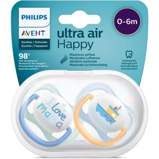 [SCF080/01] PHILIPS AVENT SUCETTE AIR COLL 0-6M BOY MAM/BOA