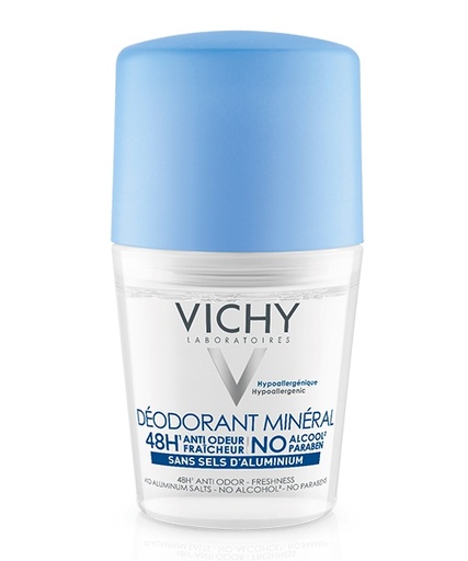 Vichy Déodorant Minéral 48H Sans Sels d'Aluminium Peau Sensible & Réactive | 50ml